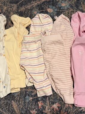 Baby GAP OrganicPink & Pastel Striped Cotton Pants Lot
